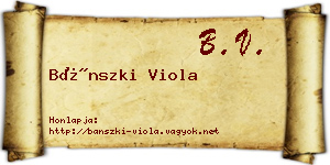 Bánszki Viola névjegykártya